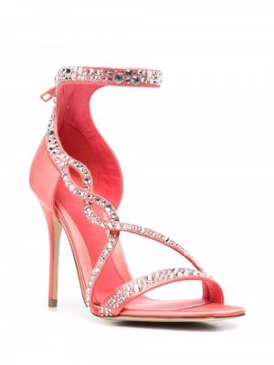 Křišťálové sandály Alexander Mcqueen růžové