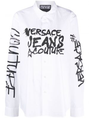 Džínsové bavlnené tričko s potlačou Versace Jeans Couture