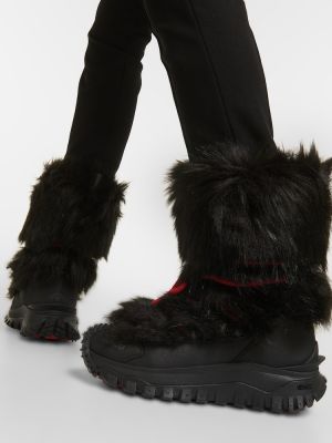 Škornji za sneg iz krzna Moncler Grenoble črna