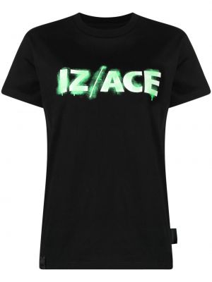 T-krekls ar apdruku Izzue melns