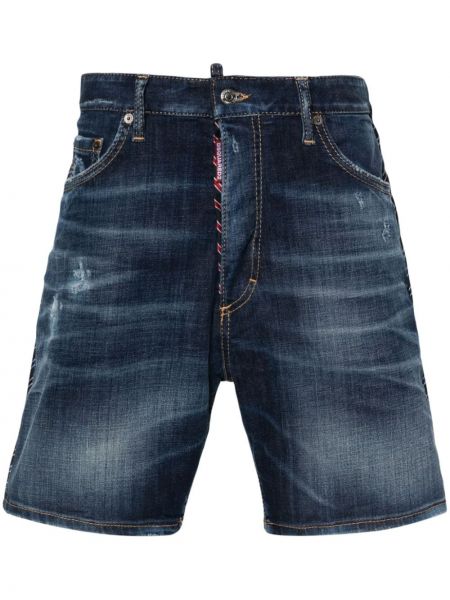 Szorty jeansowe z dziurami Dsquared2 niebieskie
