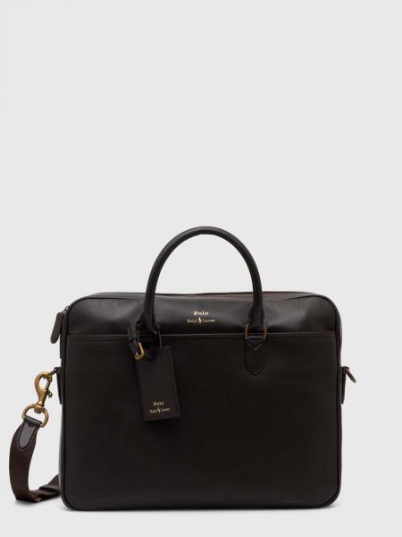 Kožna torbica Polo Ralph Lauren smeđa