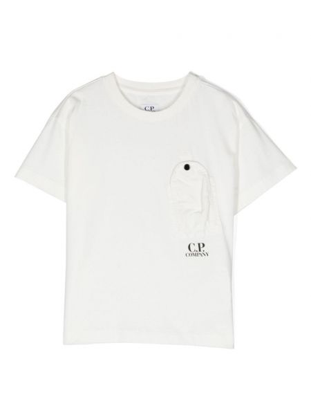 T-shirt med lommer for piger C.p. Company Kids hvid