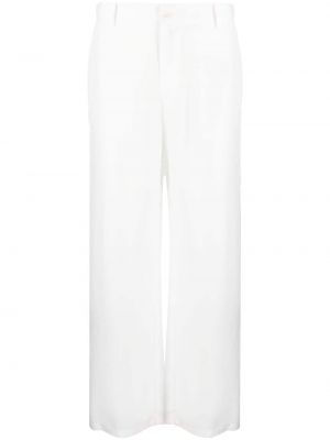 Hedvábné kalhoty s vysokým pasem s páskem P.a.r.o.s.h. - bílá