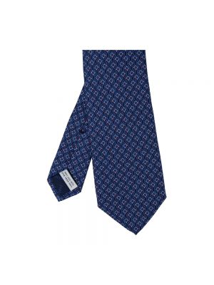 Krawat z nadrukiem Salvatore Ferragamo niebieski