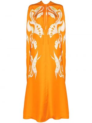 Trykt silke dress Pucci oransje