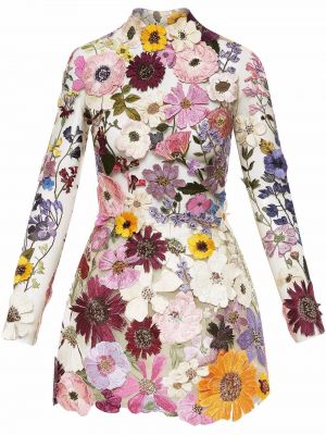 Mini obleka s cvetličnim vzorcem Oscar De La Renta