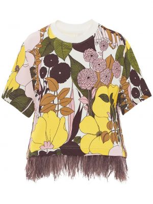 T-krekls ar ziediem ar apdruku La Doublej violets