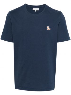 T-shirt avec applique Maison Kitsuné bleu
