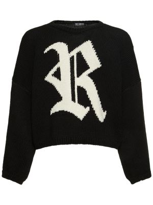 Жакардов пуловер Raf Simons черно
