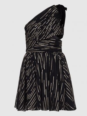 Черное шелковое коктейльное платье Saint Laurent