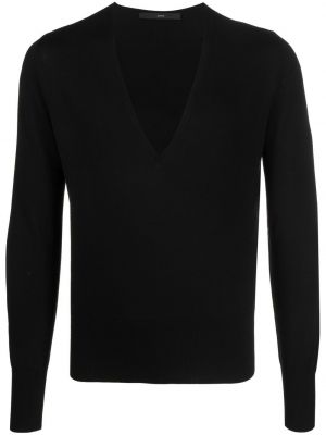 Sweter z dekoltem w serek Sapio czarny