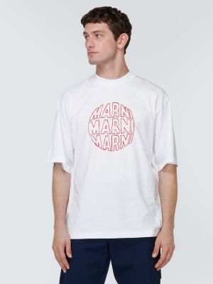Camiseta de algodón con estampado de tela jersey Marni