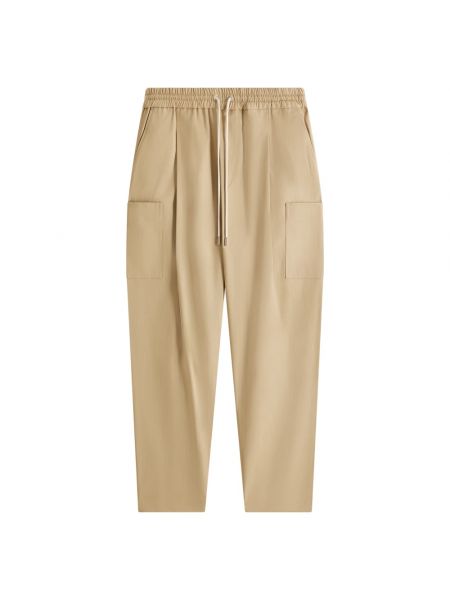 Pantalones cargo de algodón con bolsillos Drôle De Monsieur beige