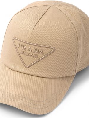 Siuvinėtas kepurė su snapeliu Prada chaki
