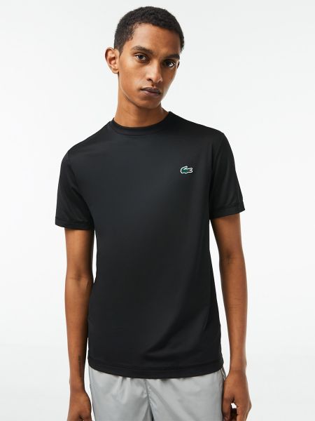 Camiseta deportiva slim fit de punto Lacoste negro