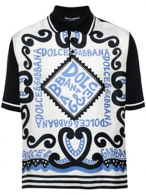 Svilena polo majica s printom Dolce & Gabbana