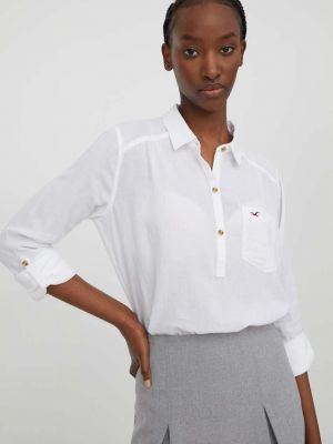 Памучна блуза Hollister Co. бяло
