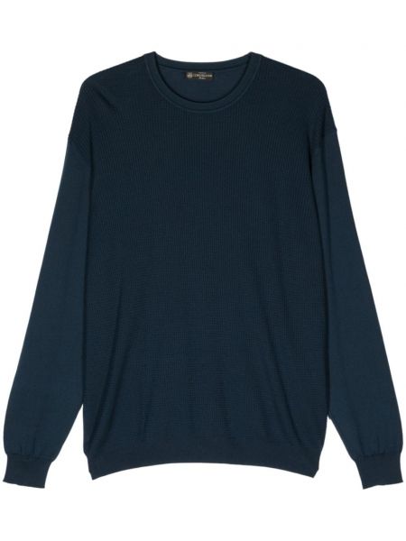 Жакардов пуловер Corneliani синьо
