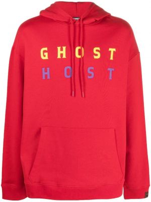 Hoodie con stampa Raf Simons rosso