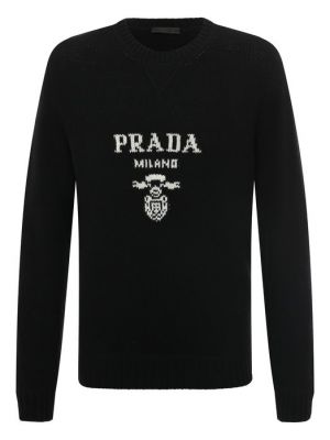 Кашемировый шерстяной свитер Prada черный