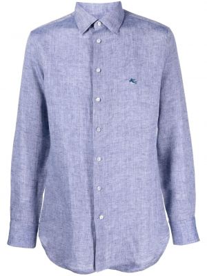 Camicia ricamata Etro blu