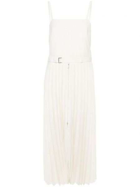 Sukienka długa w paski plisowana Sacai biała