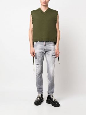 Distressed straight jeans Dsquared2 grau