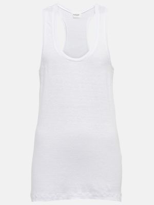 Top di lino Marant étoile bianco