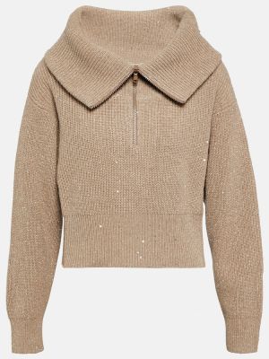 Pull en laine en cachemire Brunello Cucinelli beige