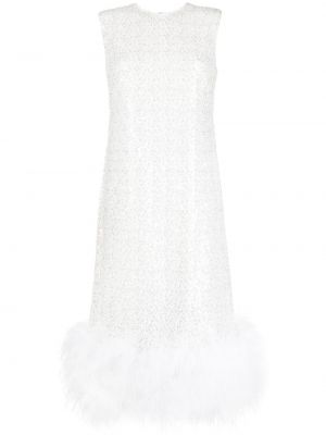 Мини рокля с пера Atu Body Couture бяло