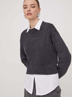 Sweter bawełniany Karl Lagerfeld Jeans szary