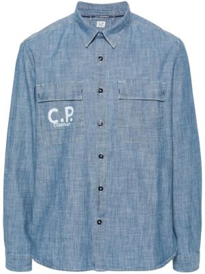 Риза с принт C.p. Company синьо
