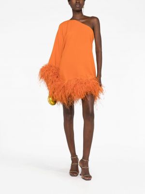 Sukienka koktajlowa w piórka Taller Marmo pomarańczowa