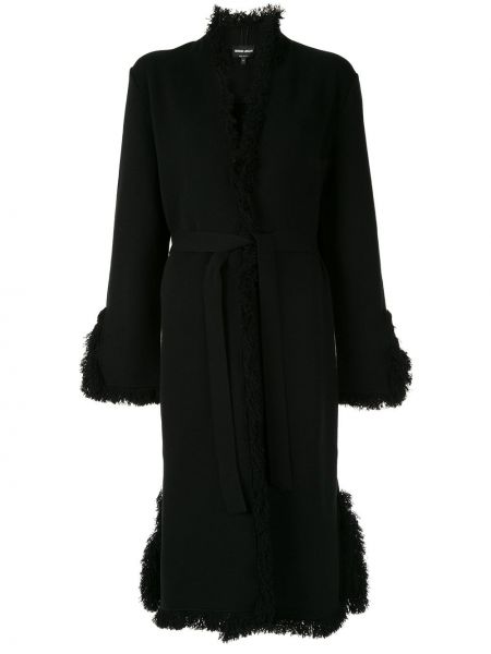 Пальто з бахромою Giorgio Armani, чорне