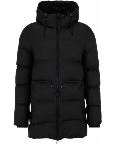Priliehavá zimná bunda na zips s kapucňou Rains - čierna