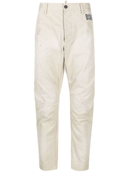 Pantaloni di cotone Dsquared2 beige