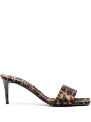 Sandale mit print mit leopardenmuster Pedro García braun