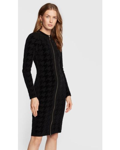 Slim fit gyapjú kötött ruha Fracomina - fekete