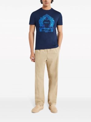 Medvilninis marškinėliai Versace mėlyna