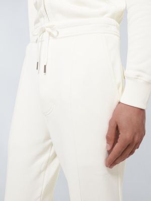 Pantaloni sport din bumbac Tom Ford alb