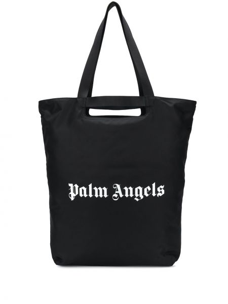 Bolso shopper con estampado Palm Angels negro