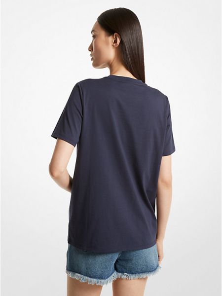 Хлопковая футболка Michael Kors синяя