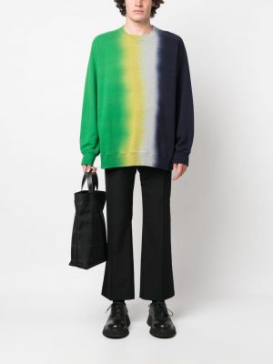 Sweter gradientowy Sacai zielony