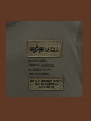Bombažna majica Alpha Industries zelena