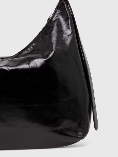 Bőr táska Twinset fekete