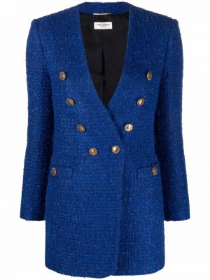 Μπουφάν tweed Saint Laurent μπλε