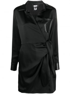 Marškininė suknelė v formos iškirpte Dkny juoda