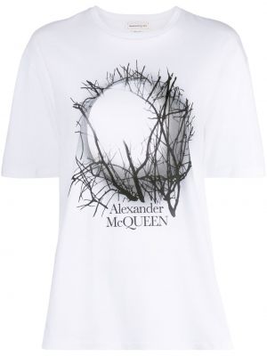 Trykt t-skjorte Alexander Mcqueen hvit