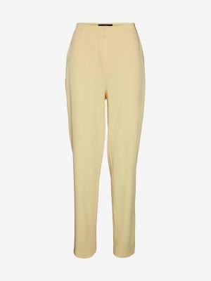 Viskózové kalhoty z polyesteru Vero Moda - žlutá